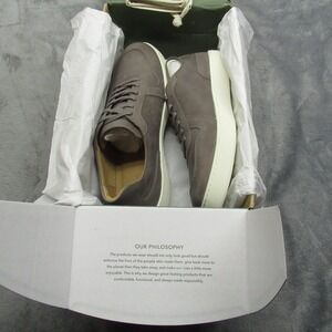 Nisolo Mens Shoes 11 Grey Suede Leather Beto Go-To Court Sneaker Casual $145 NEW